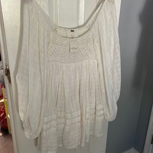 Free People White Linen Mini